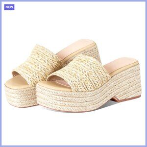 Platform Wedge Sandals with Jute Braid, Open Toe, Ankle Strap